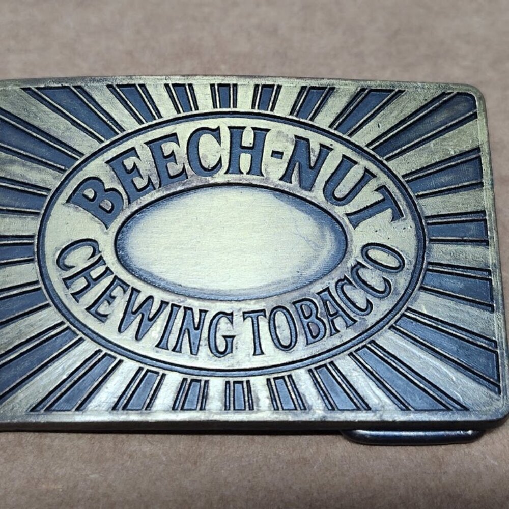 Vintage Beechnut Chewing Tobacco Advertising Promo Logo Belt Buckle - Picture 5 of 9